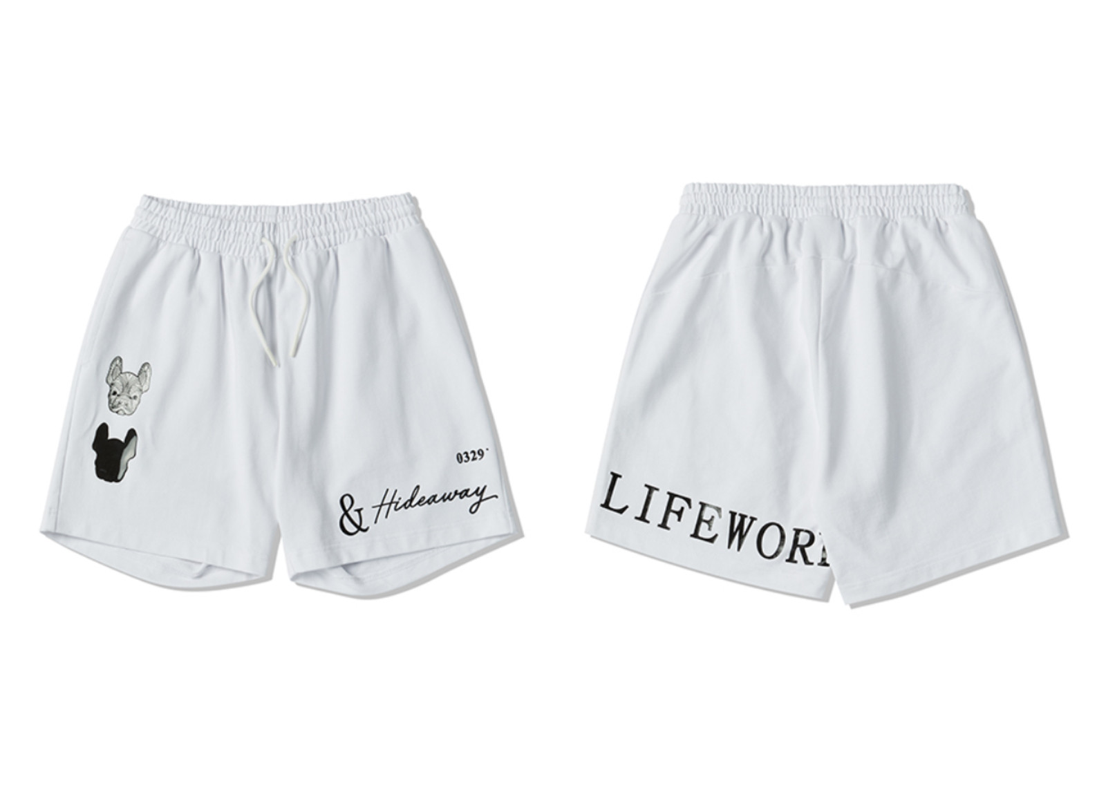 LIFEWORK KOREA SINGLE LADOK SHORT SLEEVE T-SHIRT + SHORT PANTS WHITE (SETUP) image 3