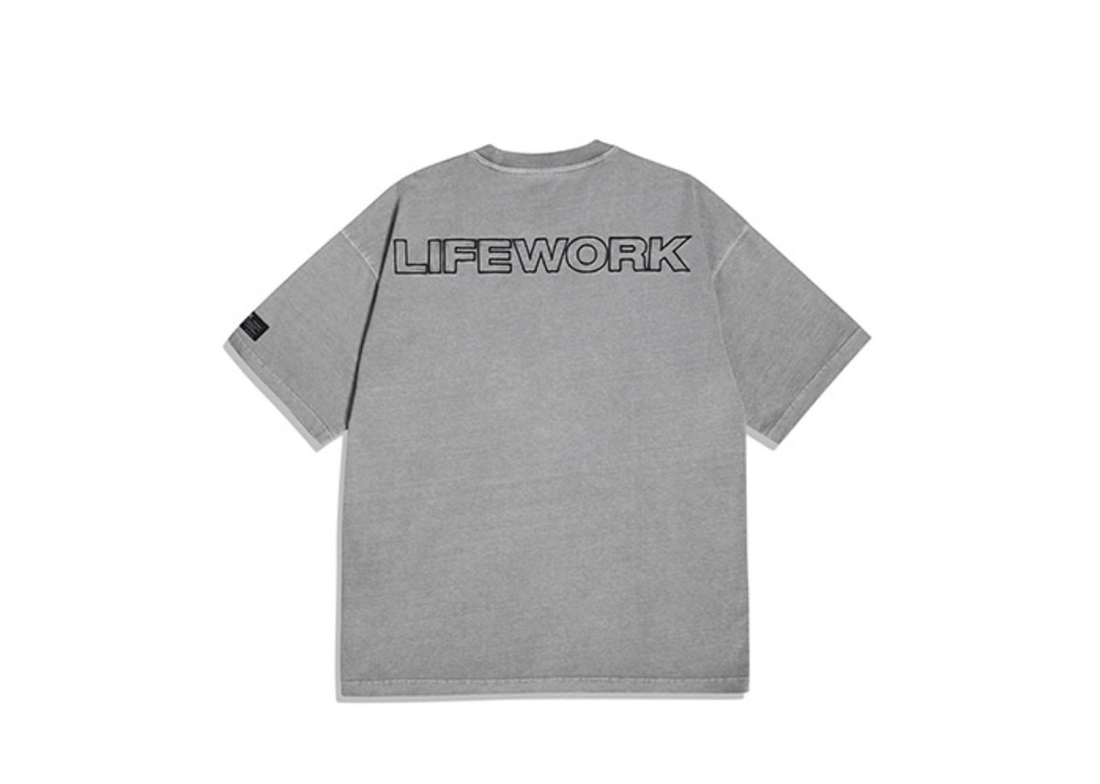 LIFEWORK KOREA PIGMENT EMBROIDERY SHORT SLEEVE GREY image 2