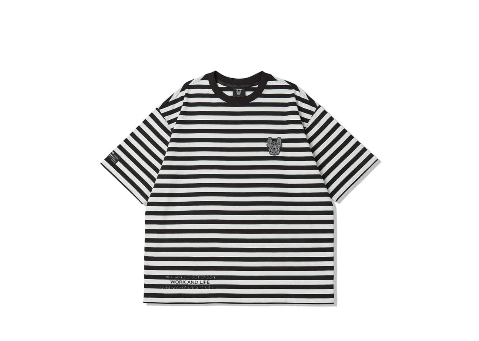 LIFEWORK KOREA LADOK WAPPEN STRIPED BLACK TEE image 1