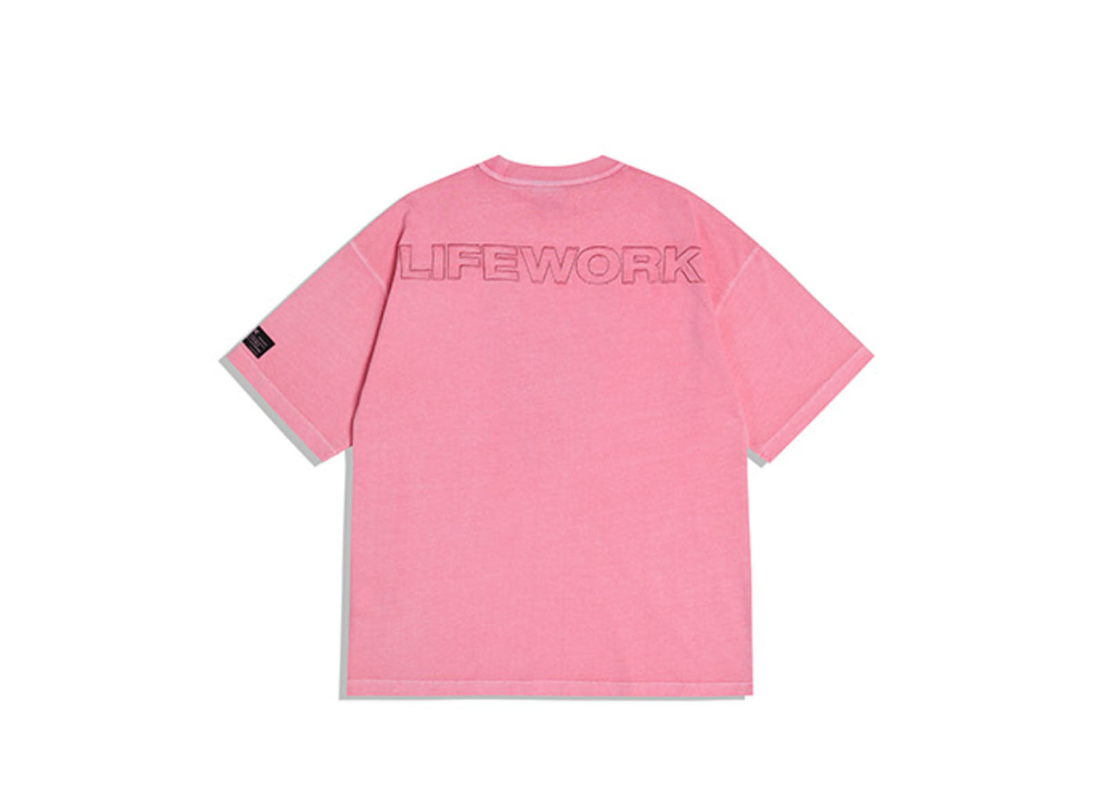 LIFEWORK KOREA PIGMENT EMBROIDERY SHORT SLEEVE PINK image 2