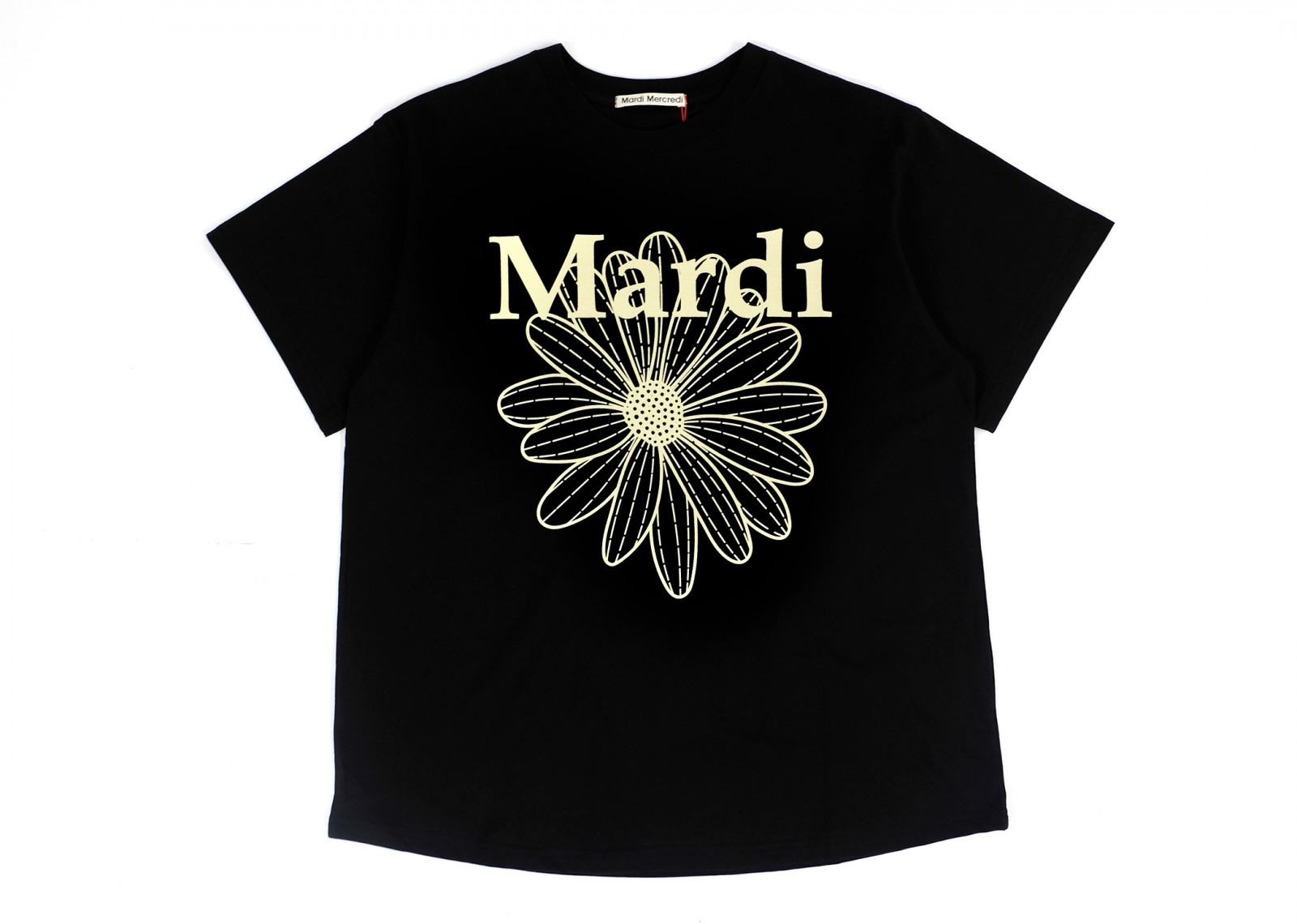 MARDI KOREA FLOWERMARDI BLACK CREAM TEE image 1