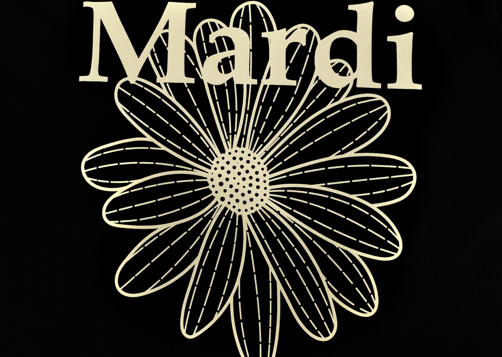 MARDI KOREA FLOWERMARDI BLACK CREAM TEE image 2