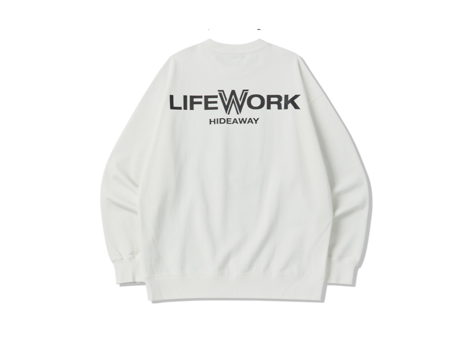 LIFEWORK KOREA RADOG FLOPI SWEATSHIRT WHITE BLACK image 2