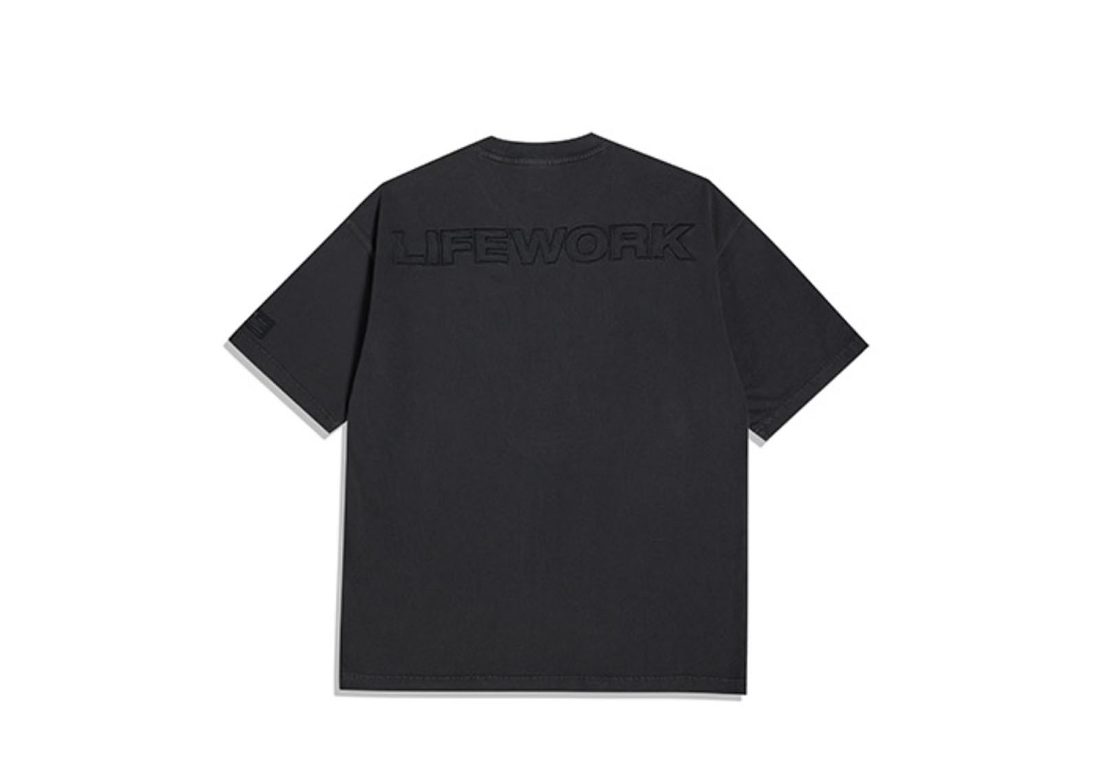 LIFEWORK KOREA PIGMENT EMBROIDERY SHORT SLEEVE BLACK image 2