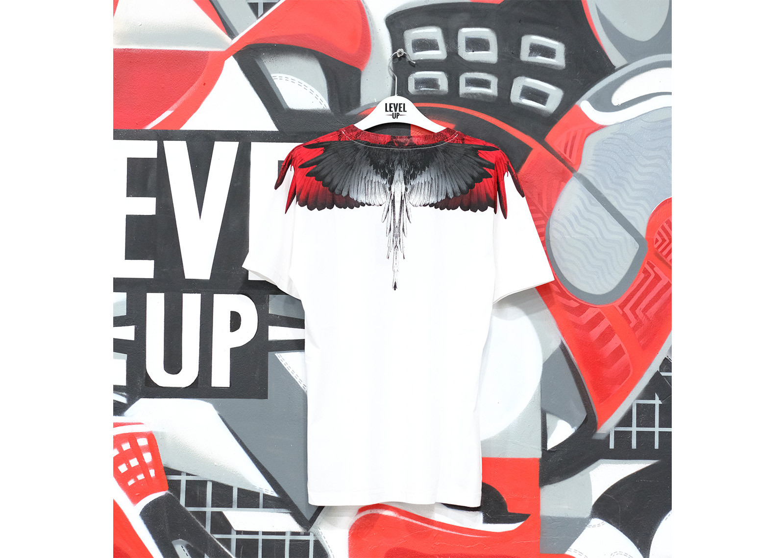 MARCELO BURLON WINGS WHITE BLACK RED TEE image 2