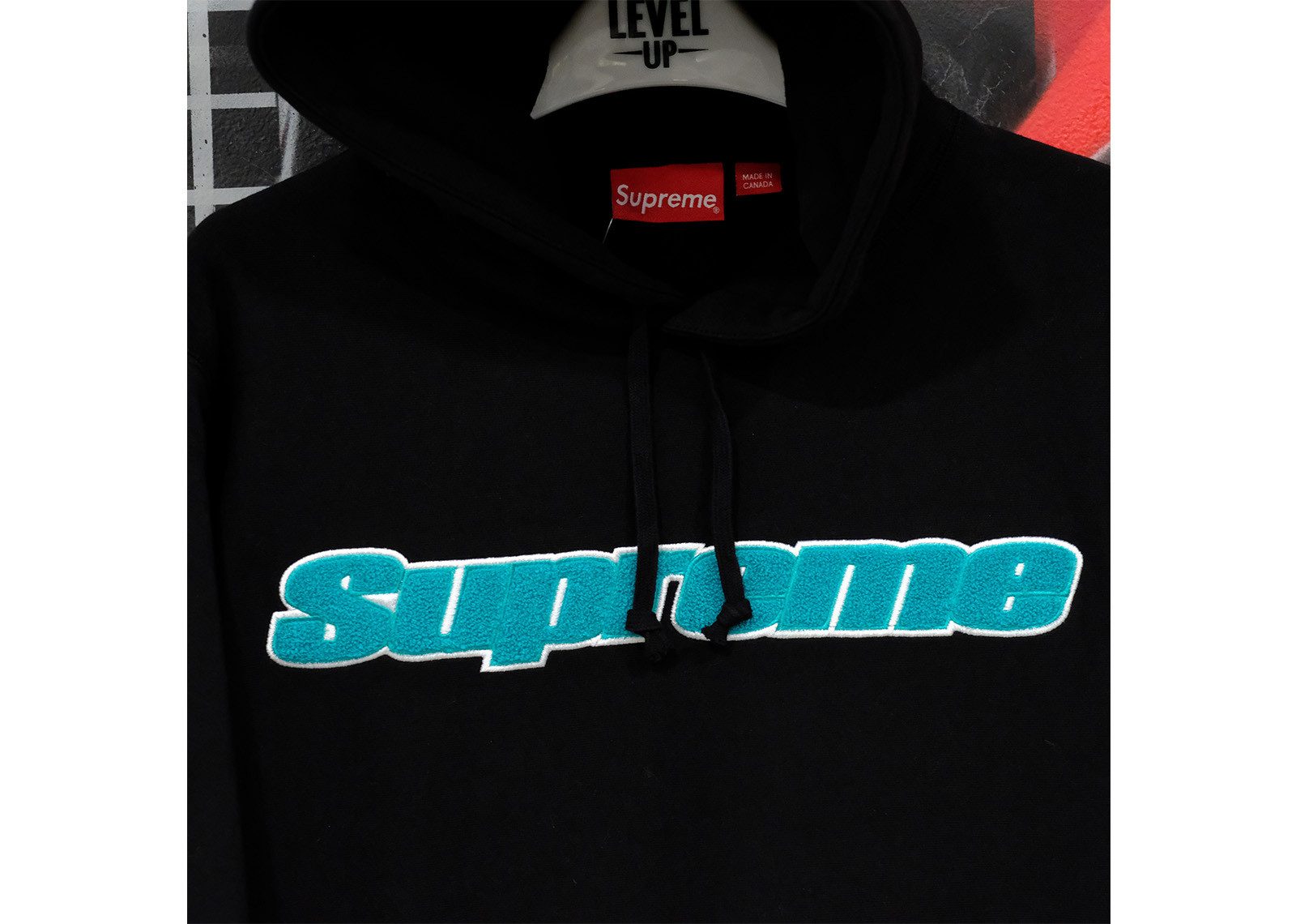 SUPREME CHENILLE HOODIE SS19 BLACK image 2