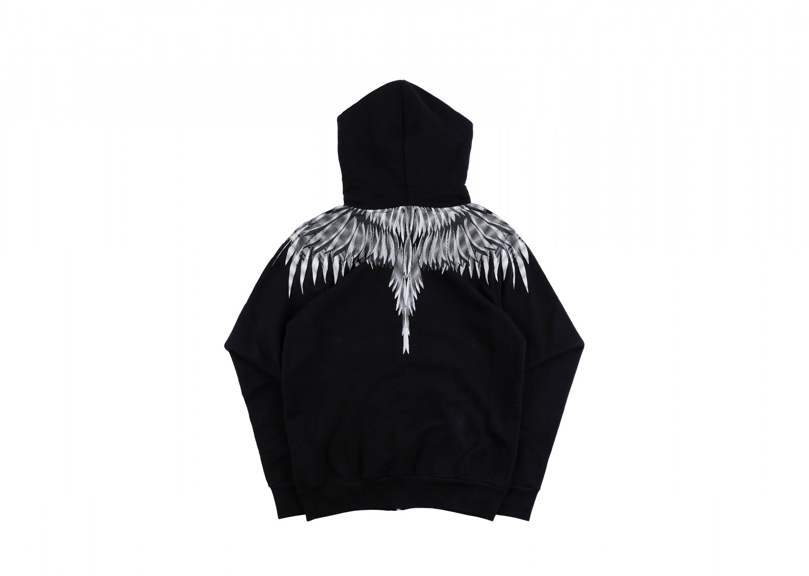 MARCELO BURLON SHARP WINGS REGULAR ZIP HOODIE BLACK WHITE image 2