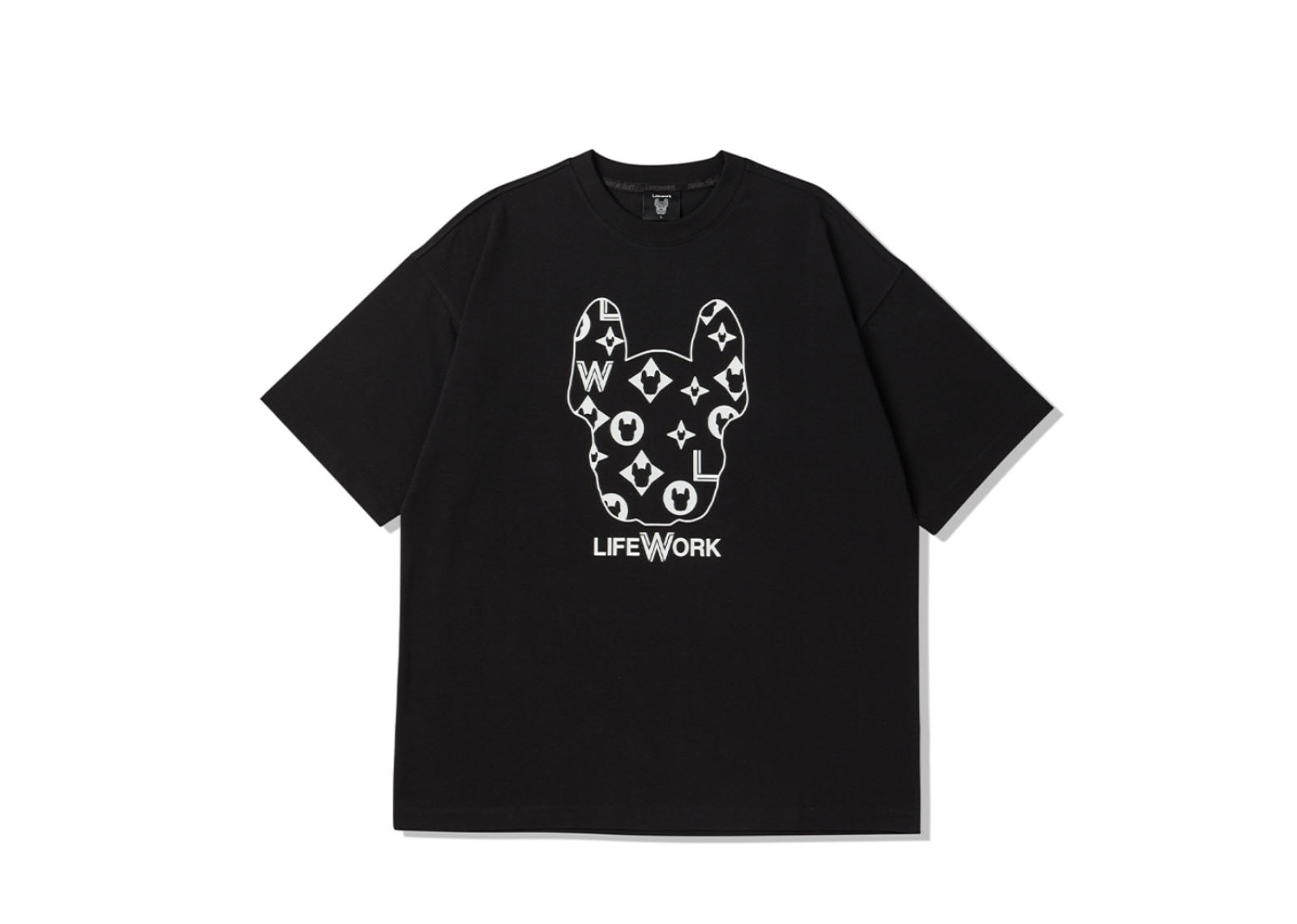 LIFEWORK KOREA MONOGRAM LW LADOK BLACK TEE image 1