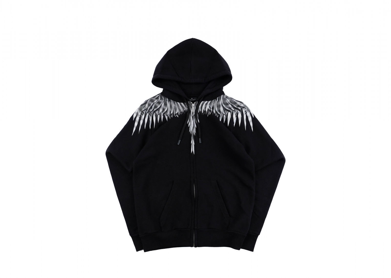 MARCELO BURLON SHARP WINGS REGULAR ZIP HOODIE BLACK WHITE image 1