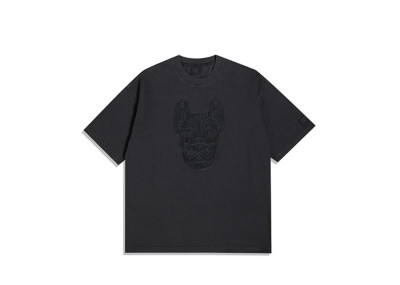 LIFEWORK KOREA PIGMENT EMBROIDERY SHORT SLEEVE BLACK